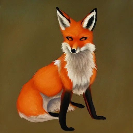 Prompt: a painting of a fox spirit