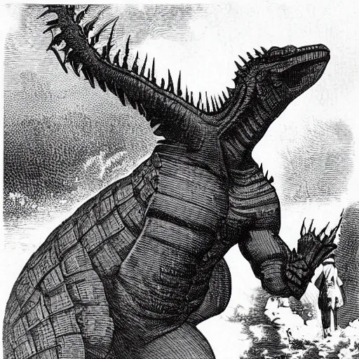 Image similar to history shows again and again how nature points out the folly of men godzilla