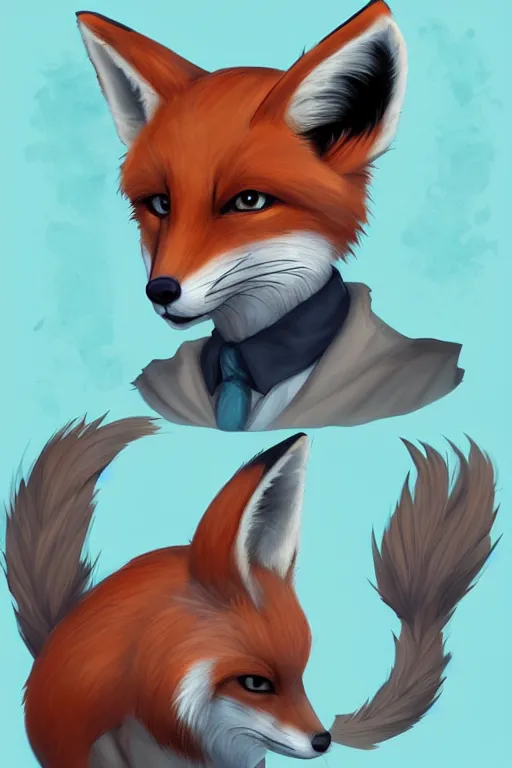 Image similar to a fox fursona, trending on artstation, by kawacy, furry art, digital art