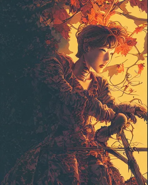 Image similar to a girl in a halloween costume, midshot single subject, ambient lighting, detailed, art poster by ayami kojima, makoto shinkai, kilian eng