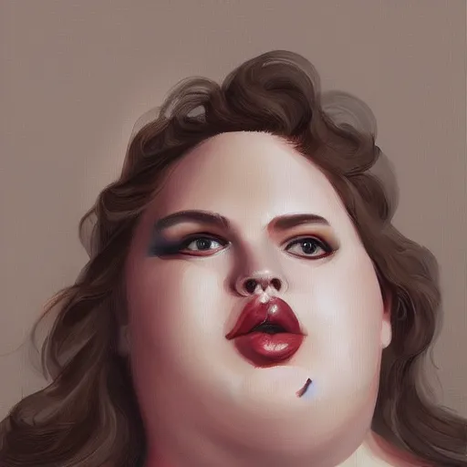 Prompt: fat woman fashion, gucci catwalk, oil painting, digital art, ultradetailed, artstation