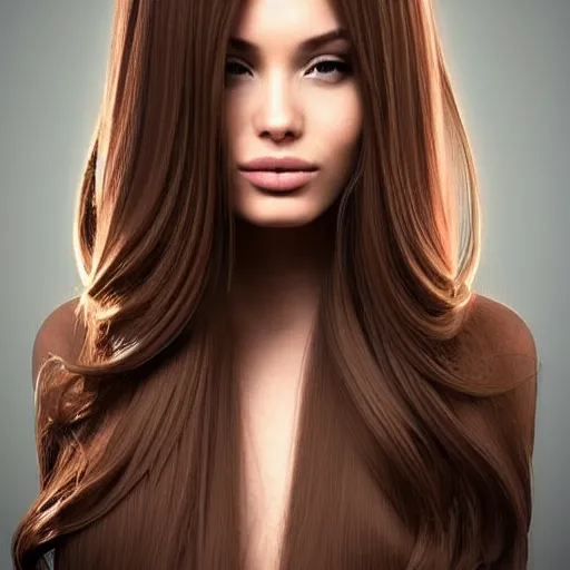 Prompt: beautiful long hairstyle, pinterest hair picture, back of the hair, photograph, 3d render, highly realistic, concept art, highly detailed-H 704