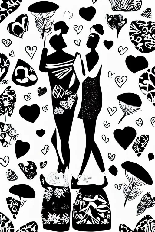 Image similar to black and white illustration, creative design, what it feel like to be loved