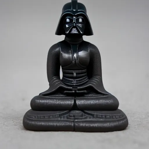 Image similar to female darth vader as buddha statue, 5 5 mm