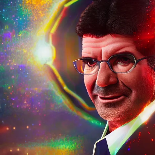 Prompt: photorealistic simon cowell as doctor who. hyperdetailed photorealism, 1 0 8 megapixels, amazing depth, high resolution, 3 d shading, 3 d finalrender, 3 d cinematic lighting, glowing rich colors, psychedelic overtones, artstation concept art.