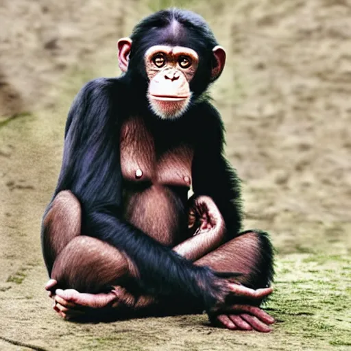 Prompt: photoshopped chimp