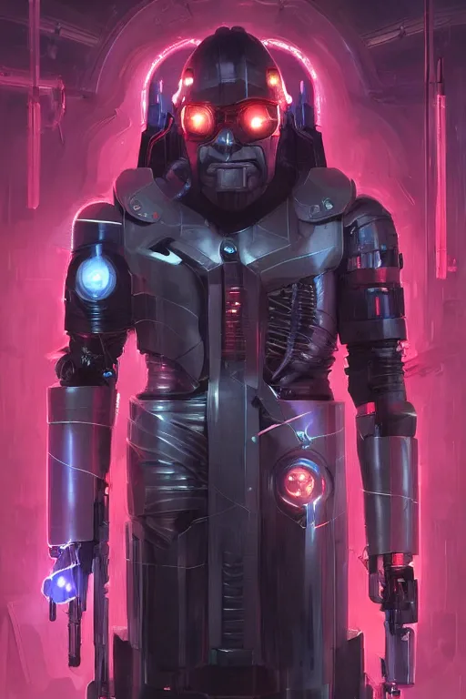 Image similar to cyborg Boris Johnson as Bishop Xman in cyberpunk, neon lighting, digital art from artstation by Ruan Jia and Mandy Jurgens and Artgerm and william-adolphe bouguereau and Greg Rutkowski and Wayne Barlowe