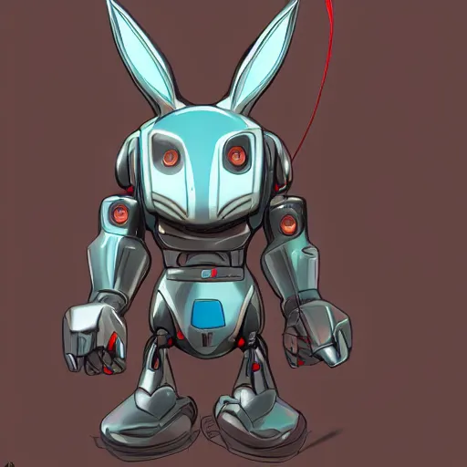 Image similar to rabbit robot in the style of alekzander zagorulko artstation