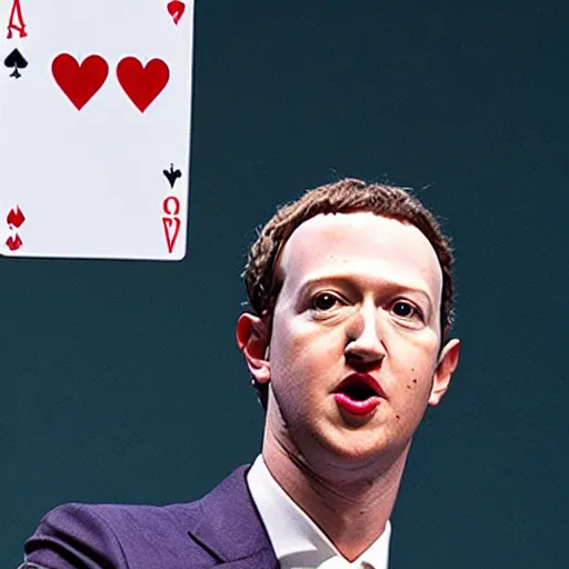 Image similar to mark zuckerburg playing cards