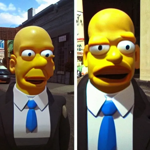 Image similar to i saw this guy the other day he looked exactly like Homer Simpson.