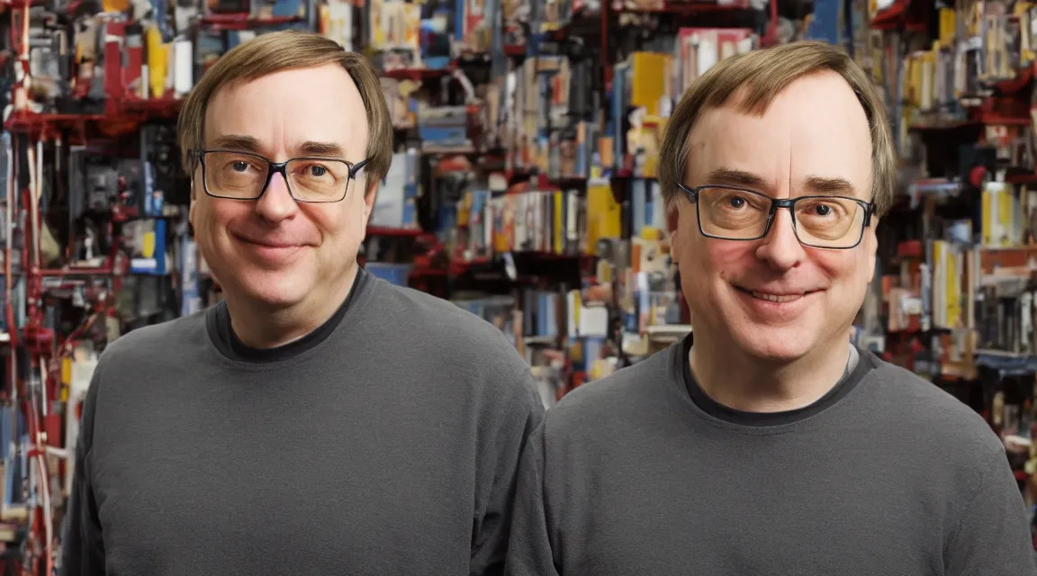 Image similar to vinil scale figure of Linus Torvalds, photo product