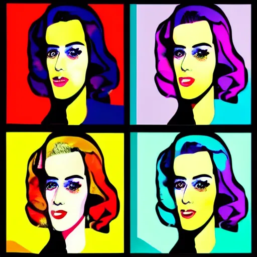 Image similar to rainbow katy perry. pop art