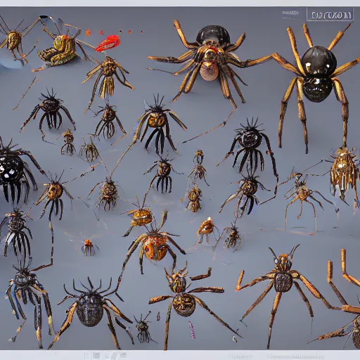 Image similar to a procession of spiders, various sizes and colors, inspired by chu teh - chun, 4 k photorealism, trending on artstation, 4 k quality
