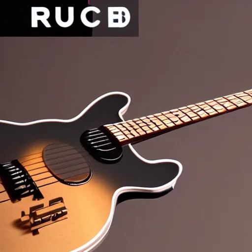 Image similar to beautiful futuristic electronic guitar high end concept, touch screen fretboard with animation, product design, dynamic lighting, high resolution, good focus