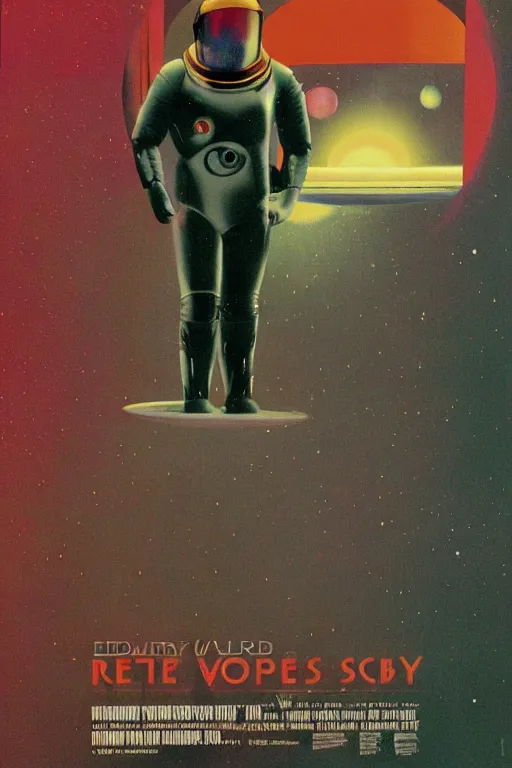 Prompt: poster art, movie poster, retrofuturism, sci - fi, textured, paper texture, 2 0 0 1 : a space odyssey by edward valigursky