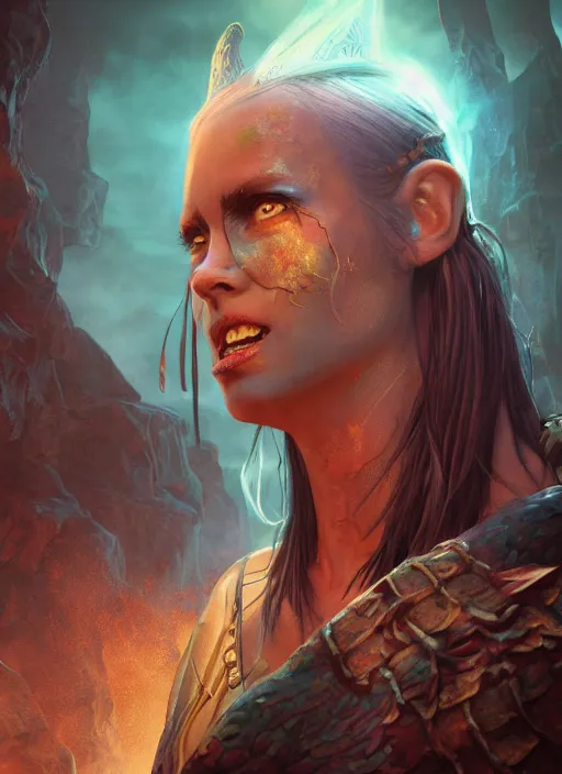 Prompt: a fantasy comic book style portrait painting of ancient evils - barranca renette tinichole in lord of mysteries, unreal 5, daz, hyper realistic, octane render, rpg portrait, ambient light, dynamic lighting