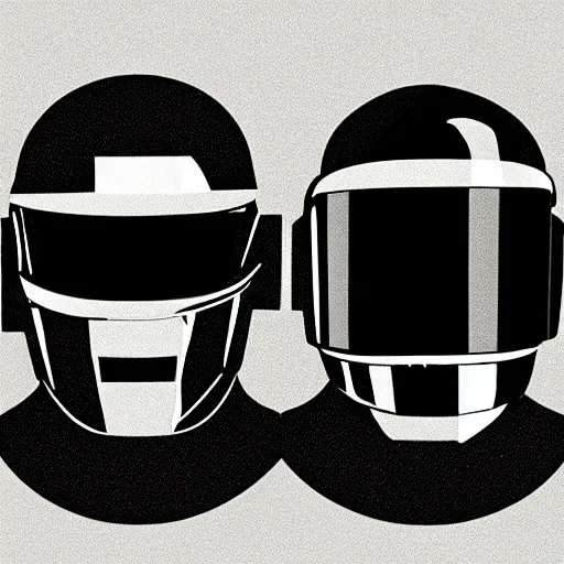 Prompt: portrait of daft punk and daft punk, in a dark and gritty style. dramatic lighting, high quality, realistic.