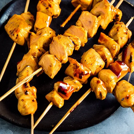 Image similar to a professional photo of chicken satay