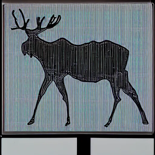 Prompt: radiograph moose centipede 4k 8k , neon Ink drawing blueprint