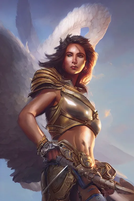 Image similar to amazon valkyrie athena, d & d, fantasy, portrait, highly detailed, headshot, digital painting, trending on artstation, concept art, sharp focus, illustration, art by artgerm and greg rutkowski and magali villeneuve