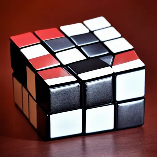 Prompt: studio photography of an unsolved rubik's cube, 8 k, 4 k uhd, realistic, hyper realistic, super detailed, very detailed, detailed