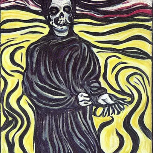 Prompt: vengeance, in the style of munch