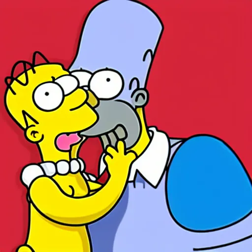 Prompt: photo of homer simpson eating marge simpson's head, hd, 4 k, detailed