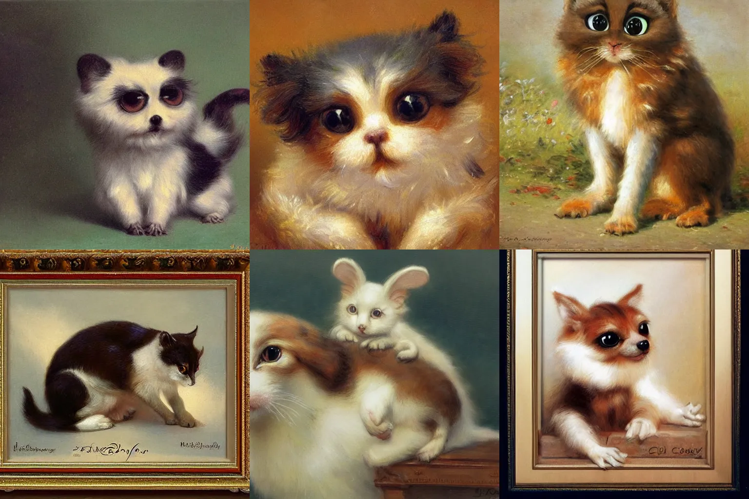 Prompt: 3 d cute animal with big eyes, master painter and art style of noel coypel, art of emile eisman - semenowsky, art of edouard bisson