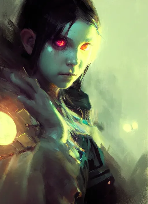 Prompt: portrait of girl as mage wearing arcane light armor, fantasy, large anime eyes, cinematic lighting, by jeremy mann