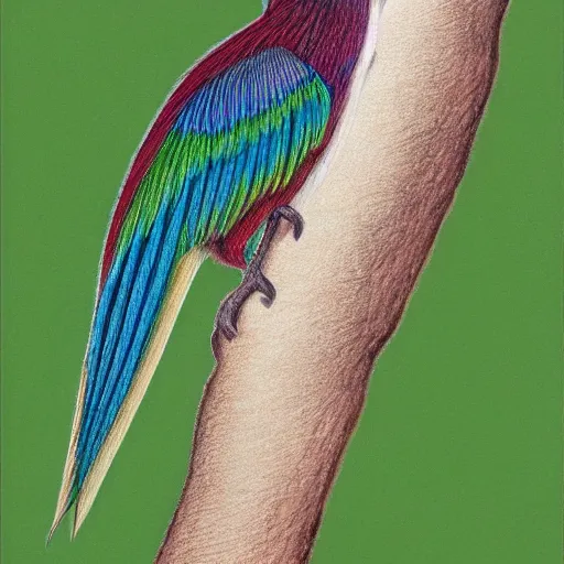 Image similar to a realistic coloured pencil drawing of a quetzal by marcello barenghi and kirsty partridge and natalia rojas and ana maria martinez jaramillo, wingspan artwork, realistic graphite, highly detailed, artstation, realism, photorealism, fine art, white background