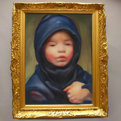 Prompt: oil painting it is time my son