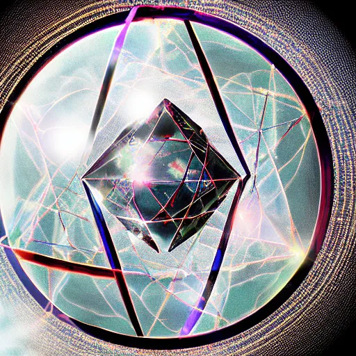 Image similar to quantum crystal which is maelstrom to other dimensions, satanic, demonic, doom, masterpiece, trending on x, 4 k