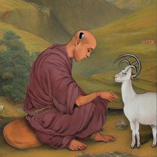 Image similar to a monk as a goat