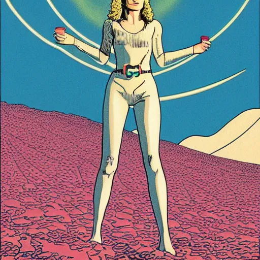 Image similar to alexandra daddario retro minimalist portrait moebius starwatcher comic by jean giraud, 8 k