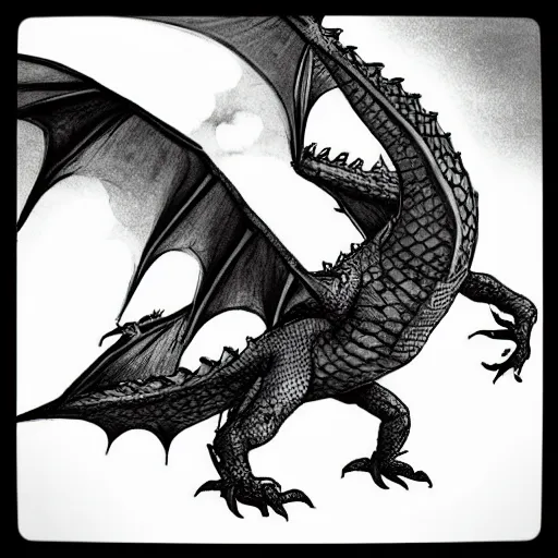 Image similar to “fire breathing dragon, manga style”