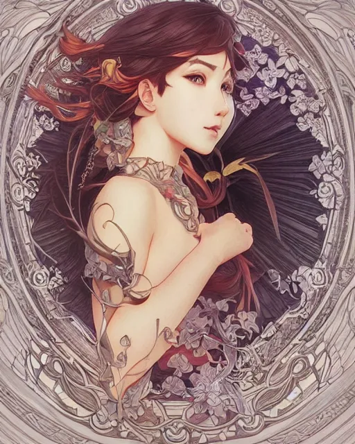 Prompt: beautiful shadowing, 3 d shadowing, reflective surfaces, 8 k, beautifully detailed pencil illustration, intricate, epic composition, masterpiece, bold complimentary colors. stunning masterfully illustrated by artgerm, range murata, alphonse mucha