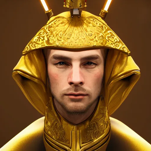 Image similar to portrait of a man, wearing renaissance clothes, star wars character, volumetric lights, symmetry, headpiece, trending on artstation, sharp focus, leica, studio photo, intricate details, highly detailed