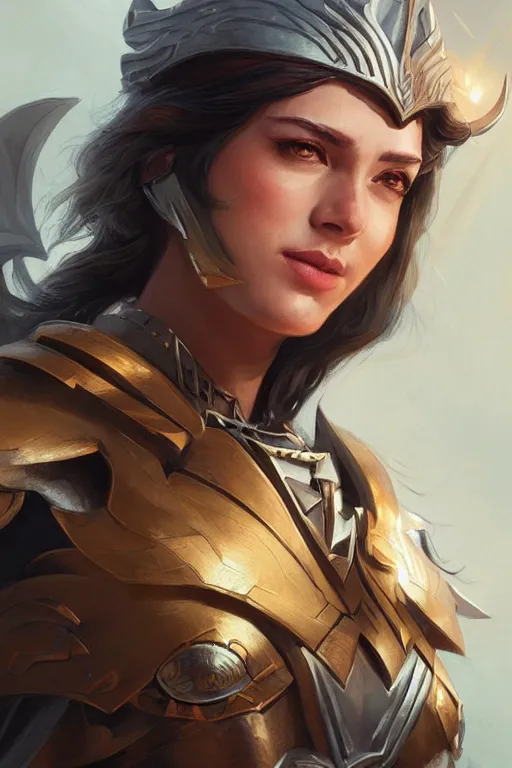 Image similar to amazon valkyrie athena, d & d, fantasy, portrait, highly detailed, headshot, digital painting, trending on artstation, concept art, sharp focus, illustration, art by artgerm and greg rutkowski and magali villeneuve