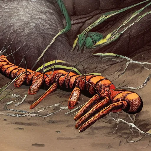 Image similar to centipede and spider mutant animal