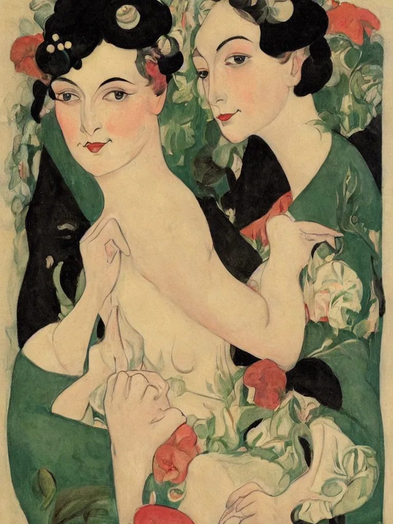 Image similar to a portrait of a woman by gerda wegener,