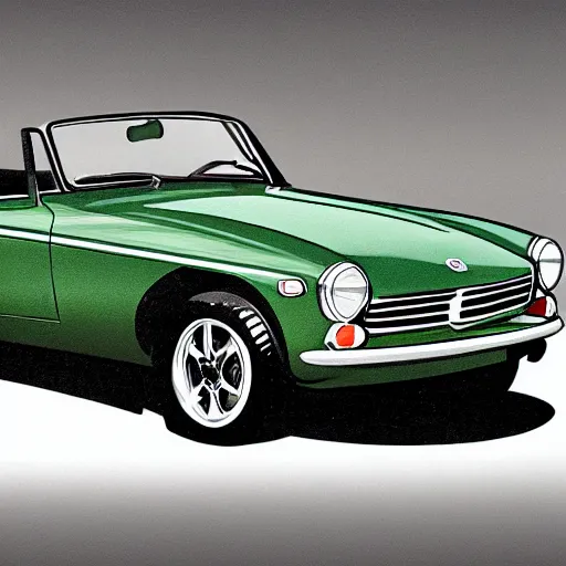 Image similar to illustration of a vintage mgb