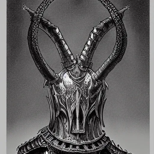 Prompt: tribal mead horn in the style of michael whelan and gustave dore