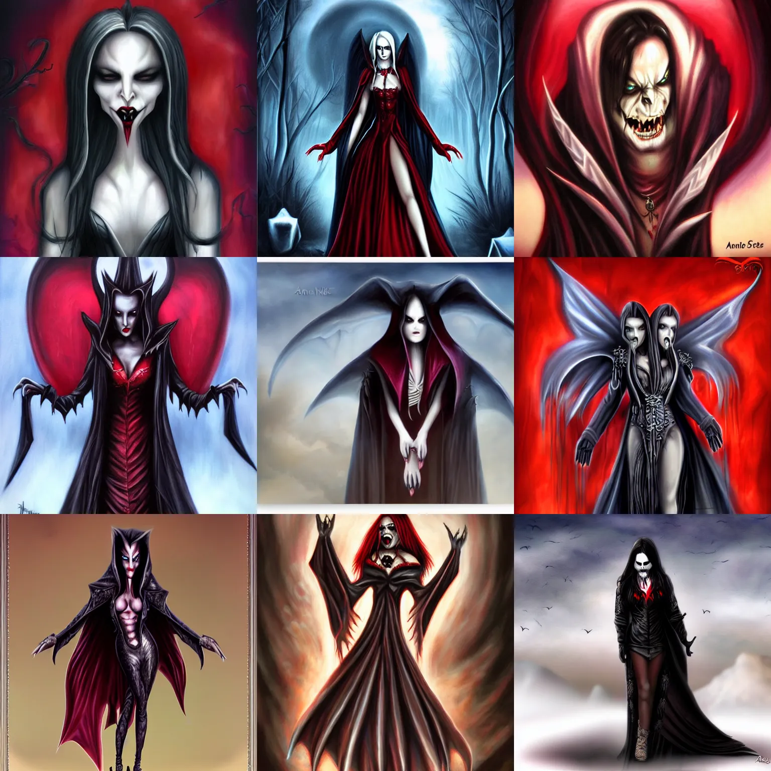 Prompt: evil vampire by anne stokes