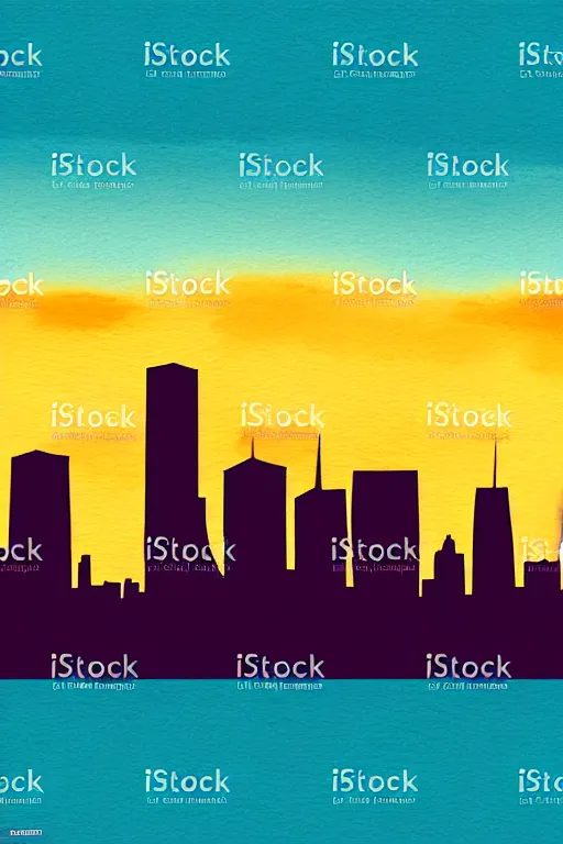 Image similar to minimalist watercolor art of tokio skyline sunset, illustration, vector art