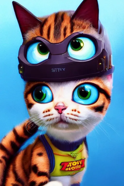 Prompt: a selfie of a cat from the movie: Toy Story, fantasy, intricate, young and cute girl, highly detailed, digital painting, artstation, concept art, smooth, sharp focus, illustration