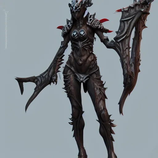 Image similar to demon queen , concept art, trending on artstation 3D.