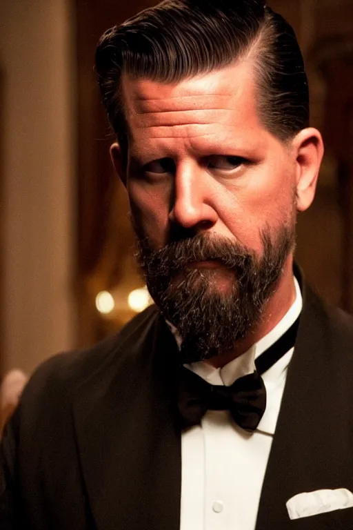 Prompt: Gavin Mcinnes in The Godfather, sigma male, rule of thirds, movie poster with no text, award winning photo, unreal engine