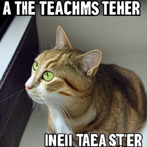 Prompt: the cat is a teacher