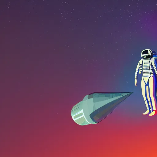 Image similar to retrofuturistic port of a astronaut minimal bionic, space in graphics in background, cinematic, elegant, 4 k