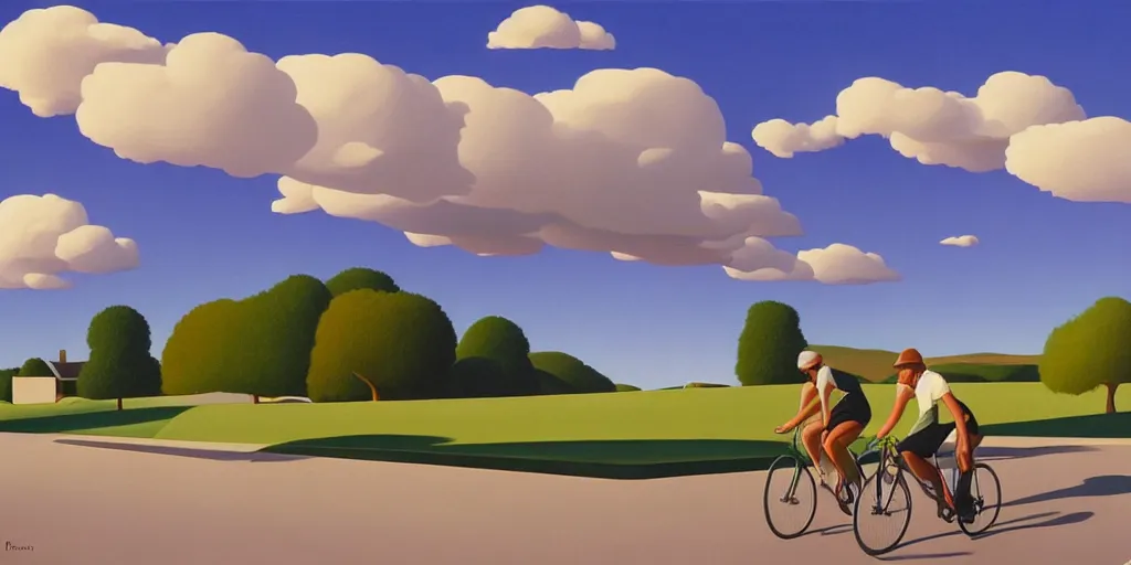 Image similar to biking, blue sky, summer evening, kenton nelson